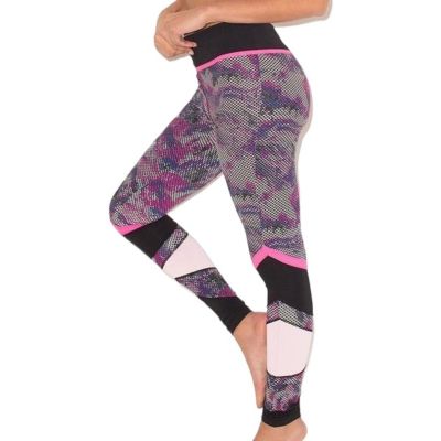 House of CB Pink Colorblock Workout High Waist Leggings size Medium